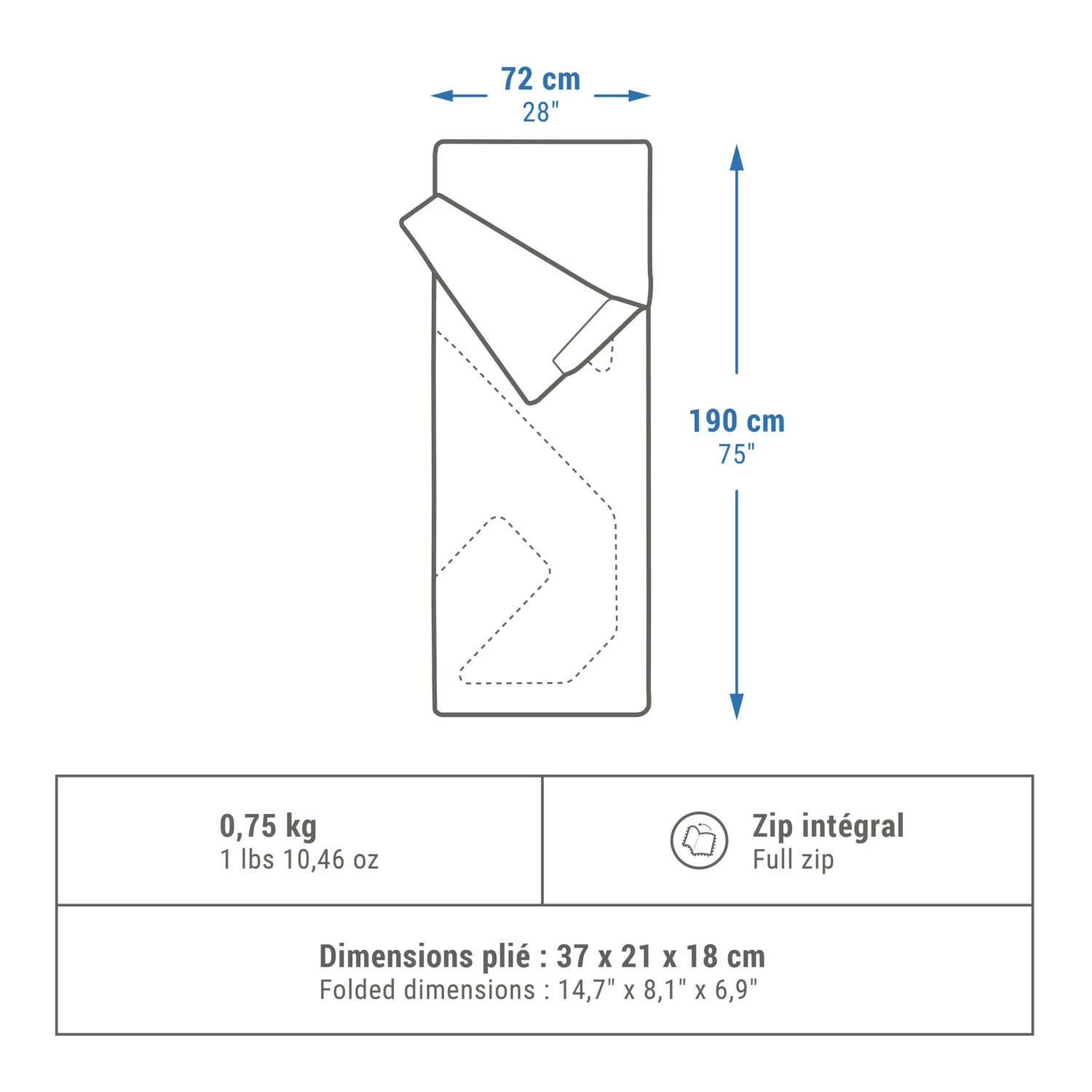 Quechua Camping Sleeping Bag Arpenaz 20° - Image 2
