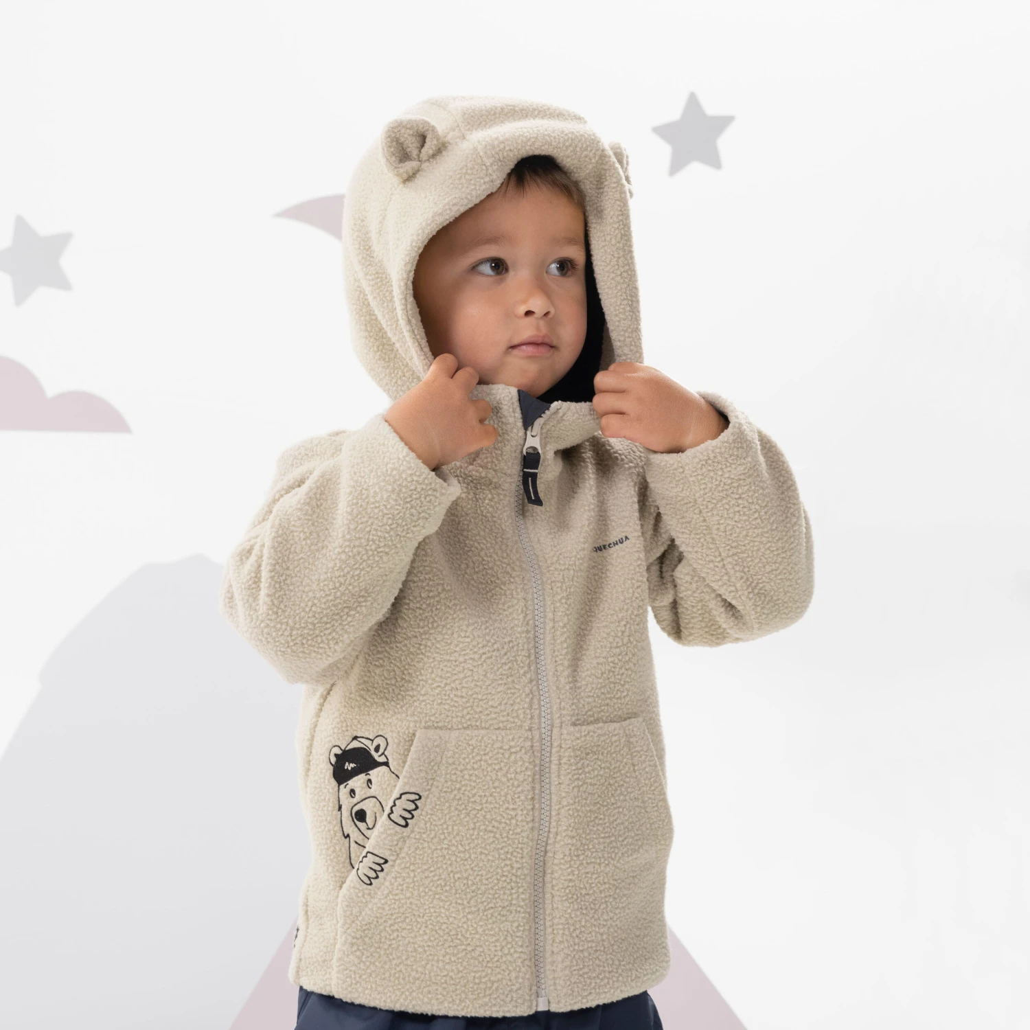Quechua Kids' Hiking Fleece - MH500 KID Beige - Ages 2 - Image 8