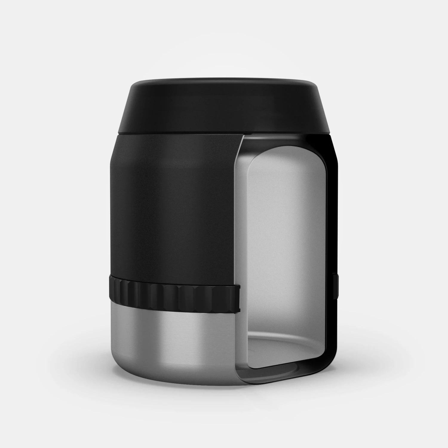 Quechua Stainless Steel Isothermal Food Box For Hiking MH500 0.8 L With Bowl Black - Image 4